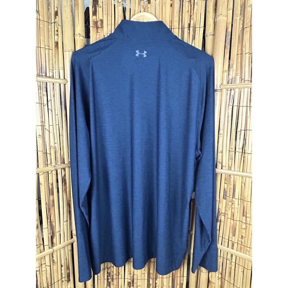 Men's Under Armour 1/2 Zip Long Sleeve Navy Blue Tech Pullover Shirt 2XL - Picture 7 of 12
